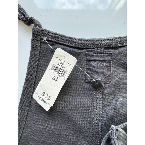 NWT Aerie Double Strap Shortall Smoked Gray Size Small Overall Shorts - Picture 10 of 12